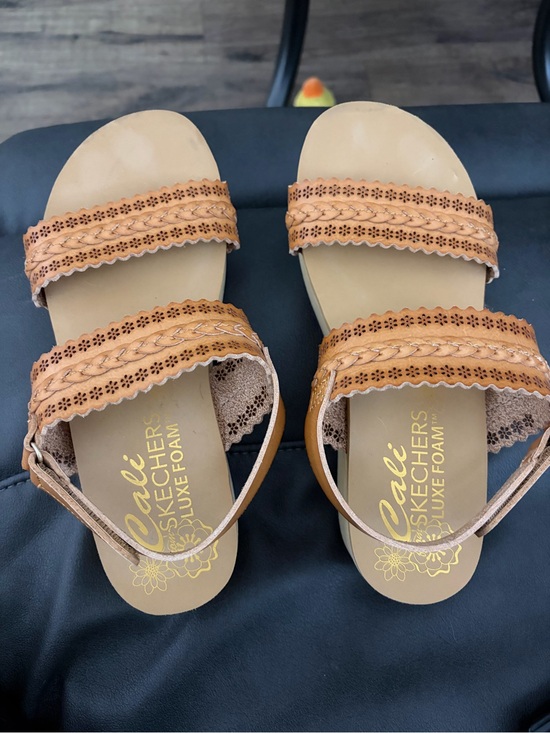 Skechers Shoes - Skechers Braided Tan Double-Strap Comfort Sandals